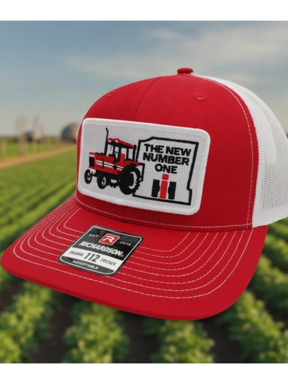 IH Tractor Patch Red White Richardson 112 Snapback Hat International New Farmer